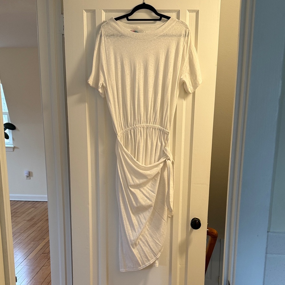 FP Beach White Tie Tshirt Dress